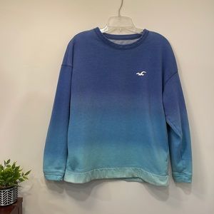 American Eagle. Small crew sweatshirt. Ombré fade. Blue/teal/aqua